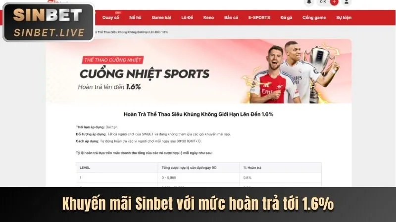 Hoàn trả cá cược thể thao hàng tuần